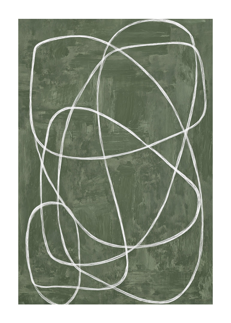 Soft lines squiggle on a deep green background.-12