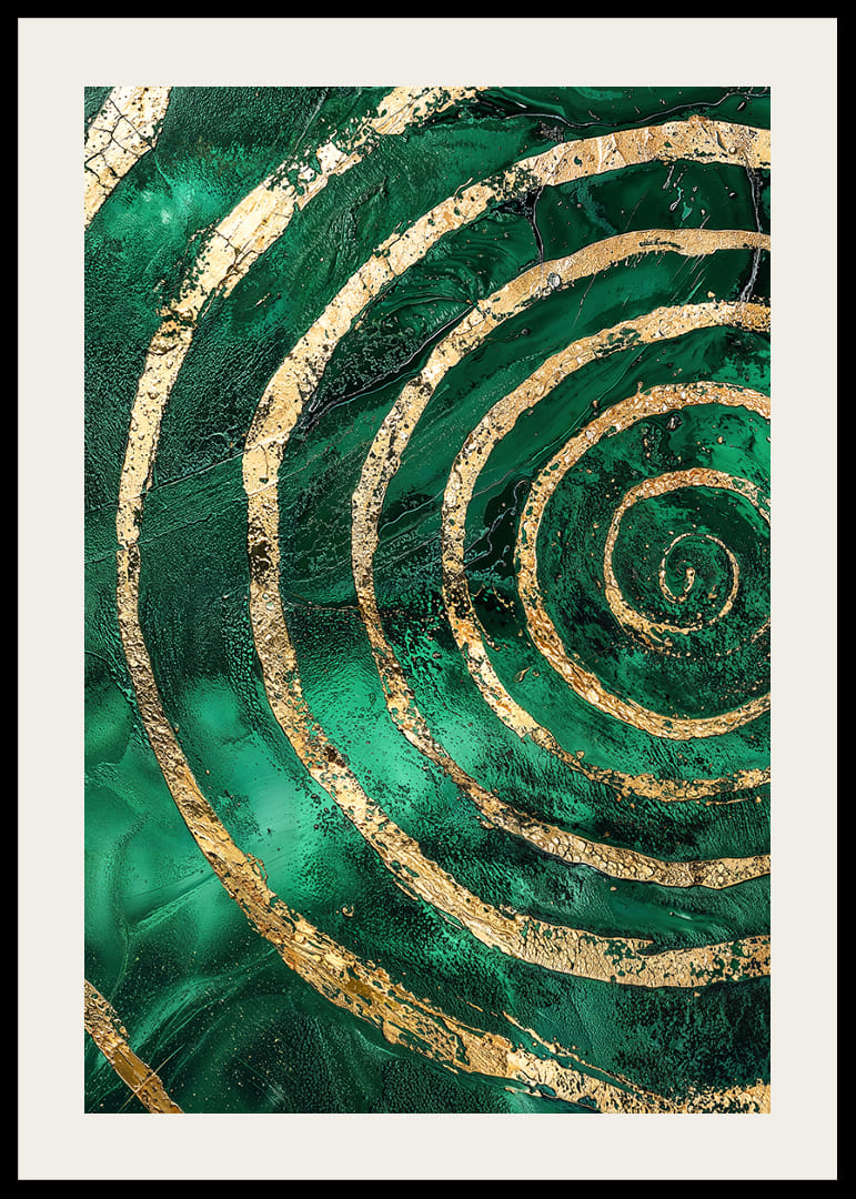 Green and golden swirl enchants with its hypnotic beauty.-12