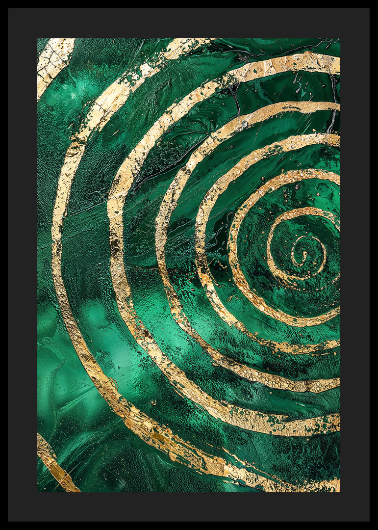 Green and golden swirl enchants with its hypnotic beauty.-12