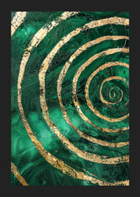 Green and golden swirl enchants with its hypnotic beauty.-5