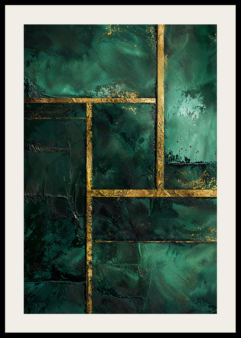 Djupa gröna toner med gyllene accenter strålar elegans.-12