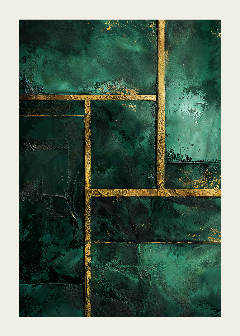 Deep green tones with golden accents radiate elegance.-12