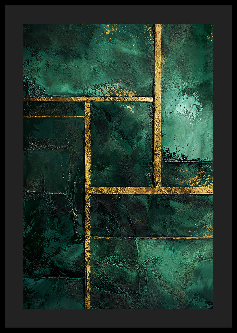 Deep green tones with golden accents radiate elegance.-12