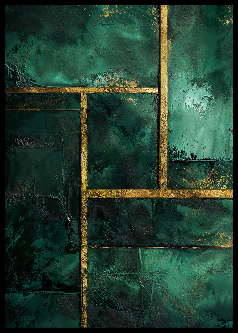 Deep green tones with golden accents radiate elegance.-12