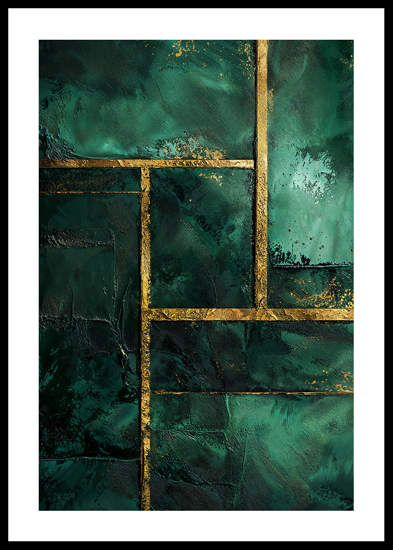 Deep green tones with golden accents radiate elegance.-12