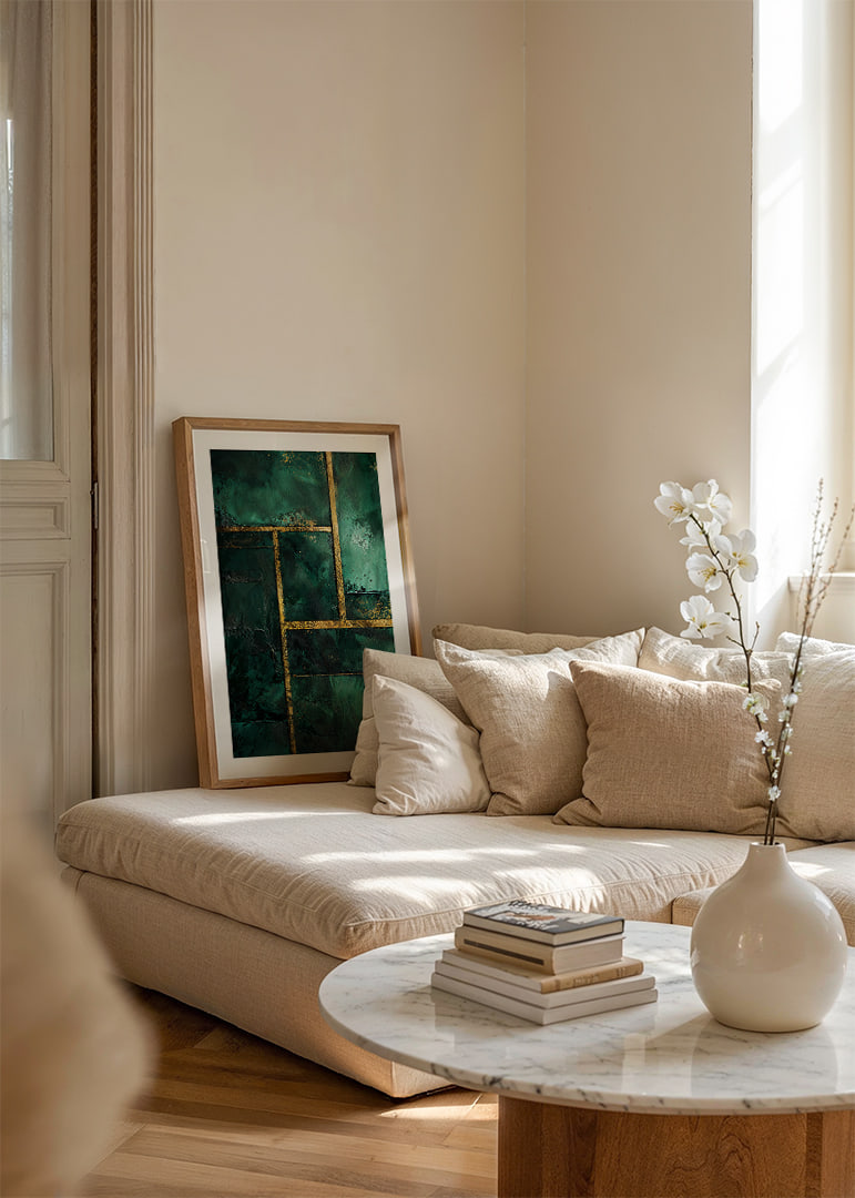 Deep green tones with golden accents radiate elegance.-12