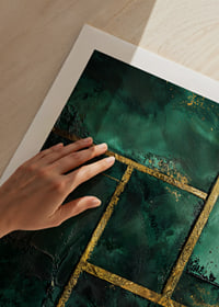 Deep green tones with golden accents radiate elegance.-9