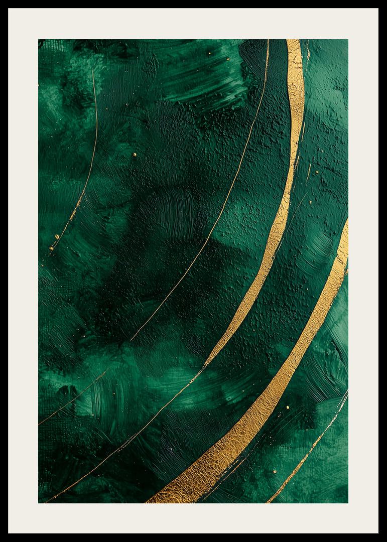 Dramatic green swirls with golden details create magic.-12