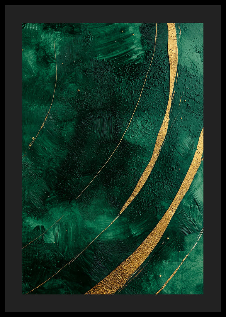 Dramatic green swirls with golden details create magic.-12