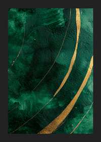 Dramatic green swirls with golden details create magic.-5