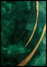 Dramatic green swirls with golden details create magic.-6