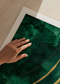 Dramatic green swirls with golden details create magic.-9