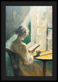 En kvinne nyter morgenlyset mens hun leser.-4