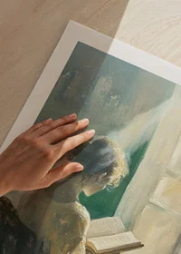 A woman enjoys the morning light while reading.-9