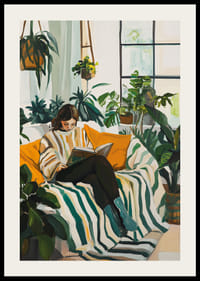 Et harmonisk hjørne fylt med grønn vekst og ro.-2