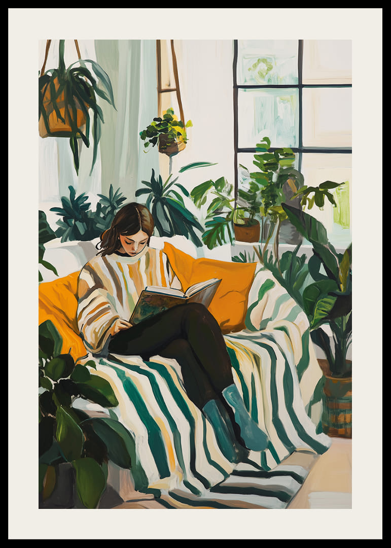 Et harmonisk hjørne fylt med grønn vekst og ro.-12