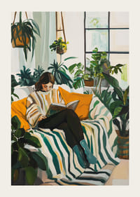 Et harmonisk hjørne fylt med grønn vekst og ro.-3