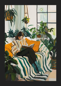 Et harmonisk hjørne fylt med grønn vekst og ro.-5