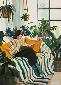 A harmonious corner filled with green growth and tranquility.-7