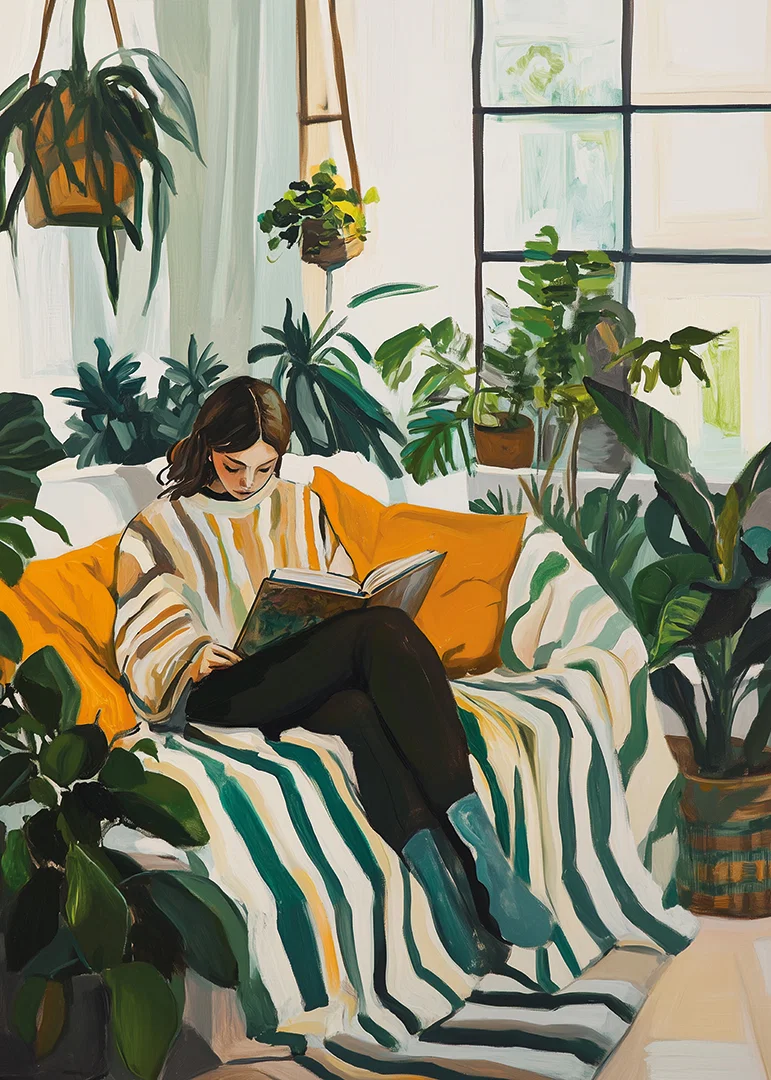 A harmonious corner filled with green growth and tranquility.-12