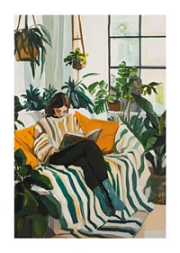 A harmonious corner filled with green growth and tranquility.-1