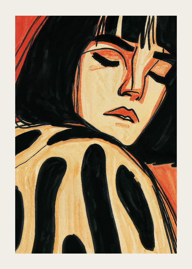 Zasnená žena je zahalená v jemných kontrastoch.-12