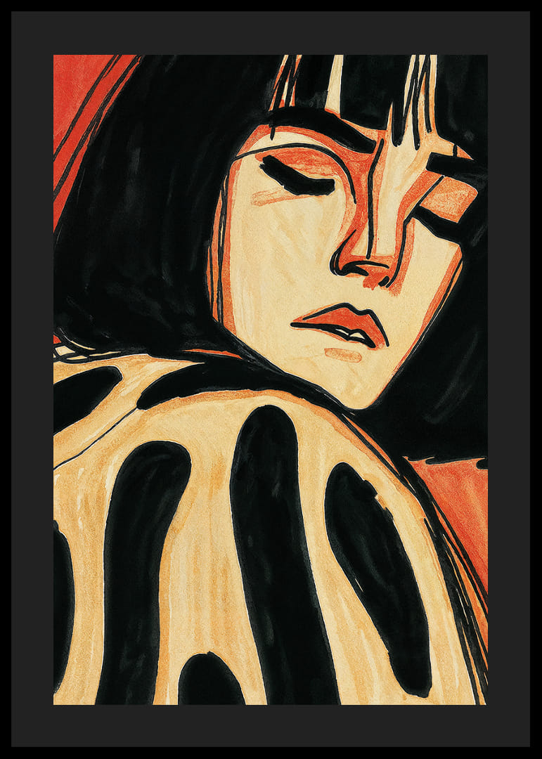 Zasnená žena je zahalená v jemných kontrastoch.-12