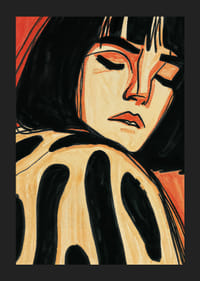 Zasnená žena je zahalená v jemných kontrastoch.-5