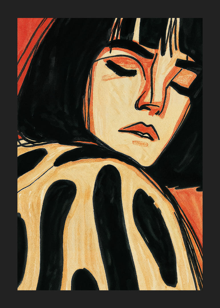 Zasnená žena je zahalená v jemných kontrastoch.-12