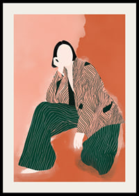 Elegant, abstrakt figur i varma jordtoner fascinerar.-2