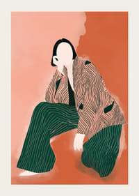 Elegantná, abstraktná postava v teplých zemitých tónoch fascinuje.-3