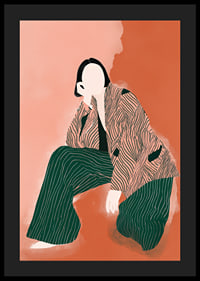 Elegant, abstrakt figur i varma jordtoner fascinerar.-4