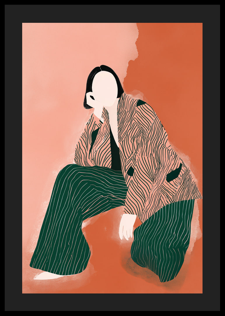 Elegant, abstrakt figur i varma jordtoner fascinerar.-12