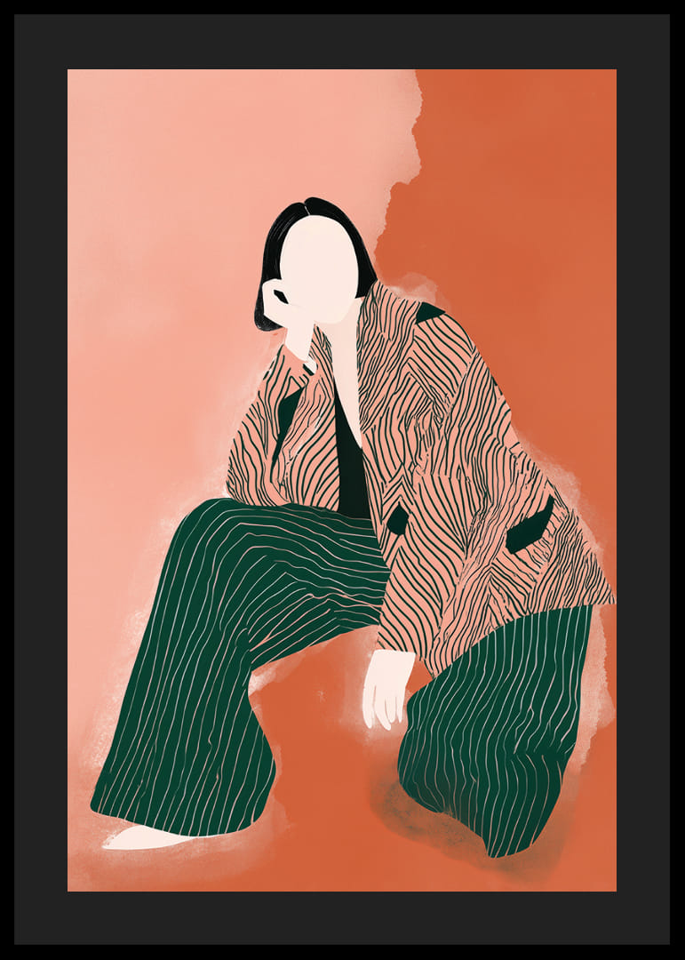 Elegantná, abstraktná postava v teplých zemitých tónoch fascinuje.-12