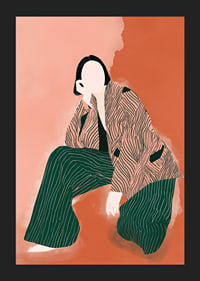 Elegant, abstrakt figur i varma jordtoner fascinerar.-5