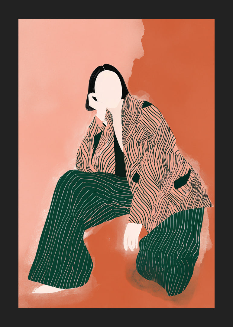 Elegant, abstrakt figur i varma jordtoner fascinerar.-12