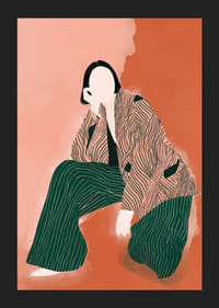 Elegantná, abstraktná postava v teplých zemitých tónoch fascinuje.-5