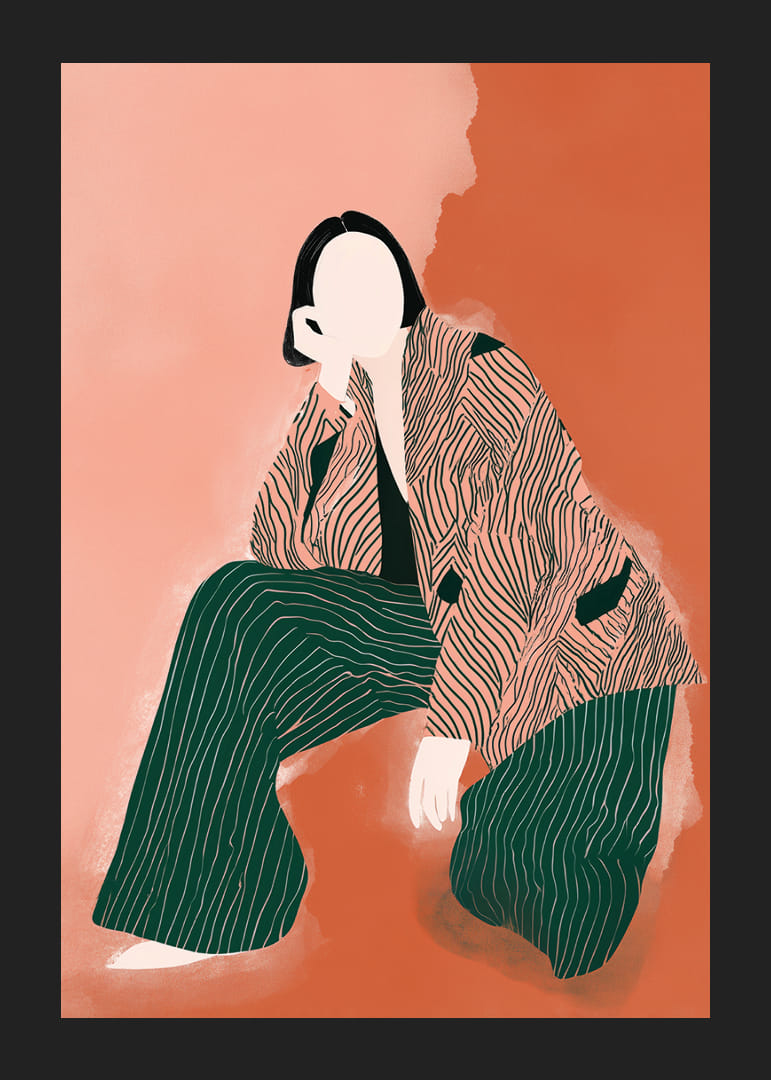 Elegantná, abstraktná postava v teplých zemitých tónoch fascinuje.-12