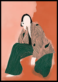 Elegant, abstrakt figur i varma jordtoner fascinerar.-6