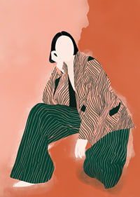 Elegant, abstrakt figur i varma jordtoner fascinerar.-7