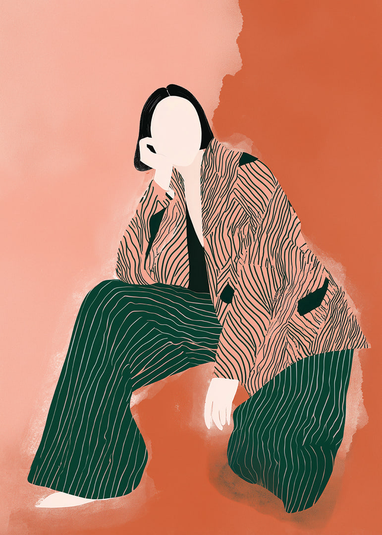 Elegant, abstrakt figur i varma jordtoner fascinerar.-12