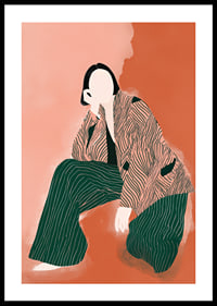 Elegant, abstrakt figur i varma jordtoner fascinerar.-0