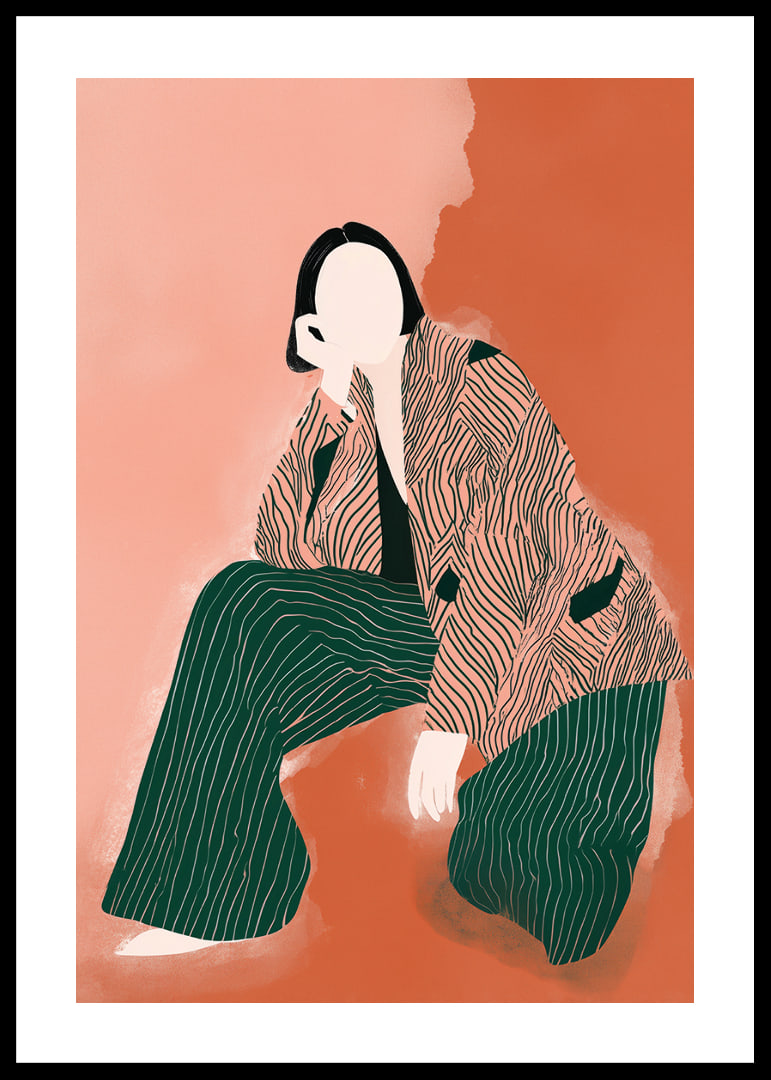 Elegant, abstrakt figur i varma jordtoner fascinerar.-12