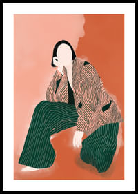 Elegant, abstract figure in warm earth tones fascinates.-0