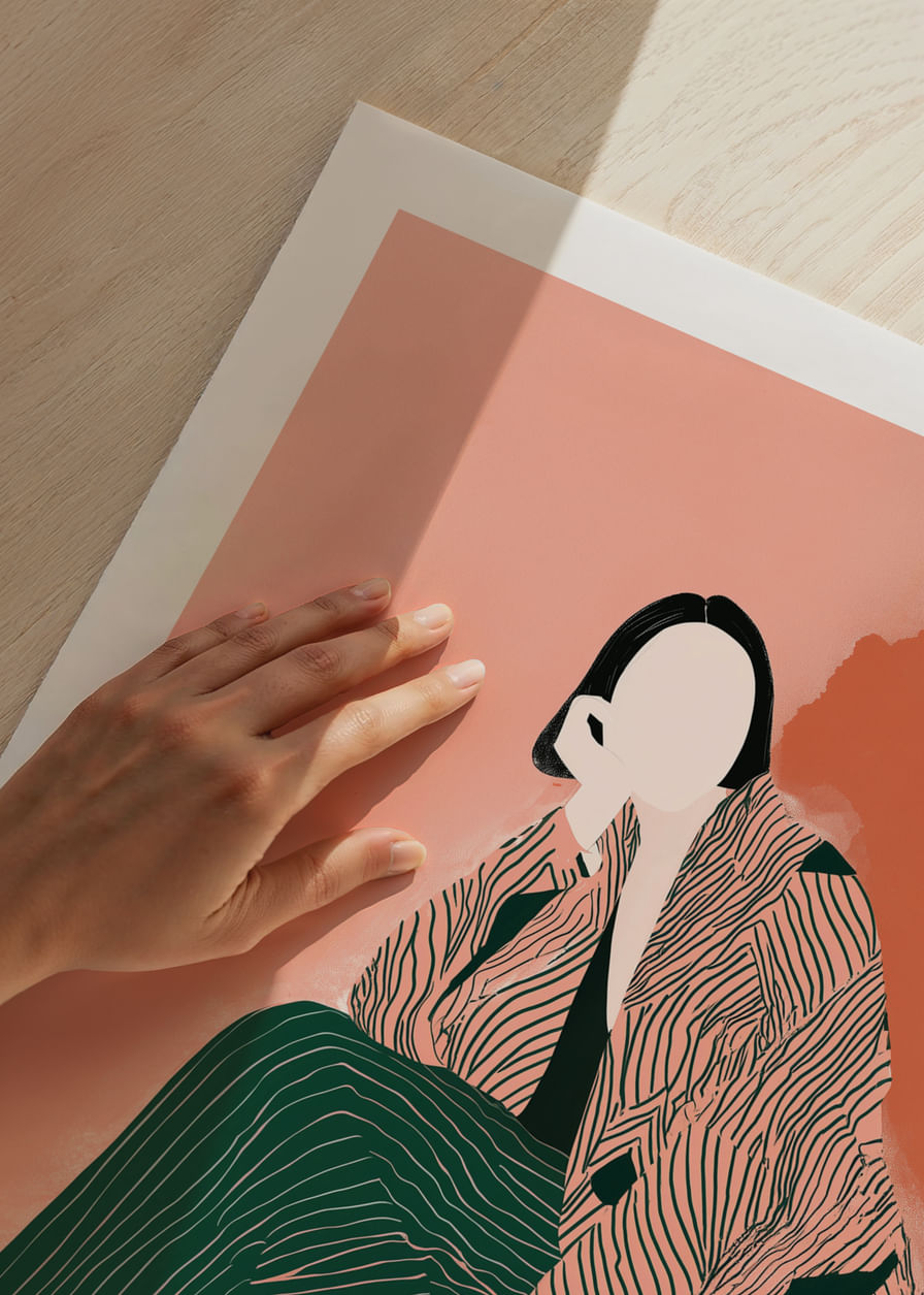 Elegant, abstract figure in warm earth tones fascinates.-12