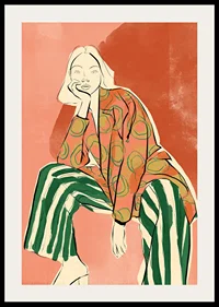 Artistic design with playful patterns and bold colors.-2