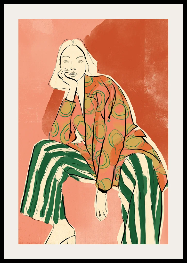 Artistic design with playful patterns and bold colors.-12