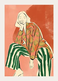 Artistic design with playful patterns and bold colors.-3