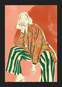 Artistic design with playful patterns and bold colors.-5