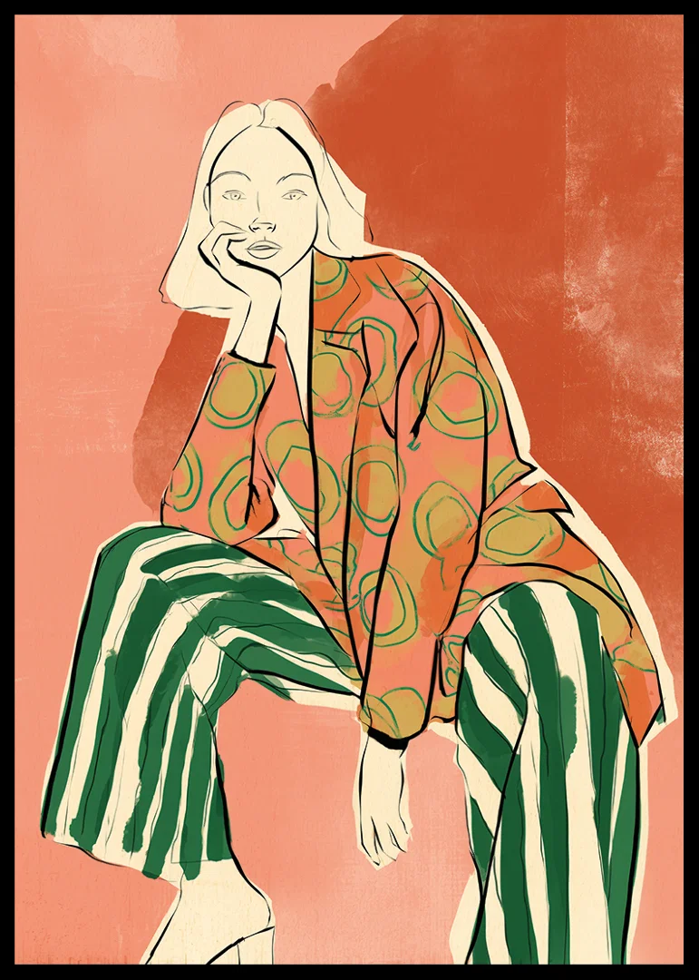 Artistic design with playful patterns and bold colors.-12